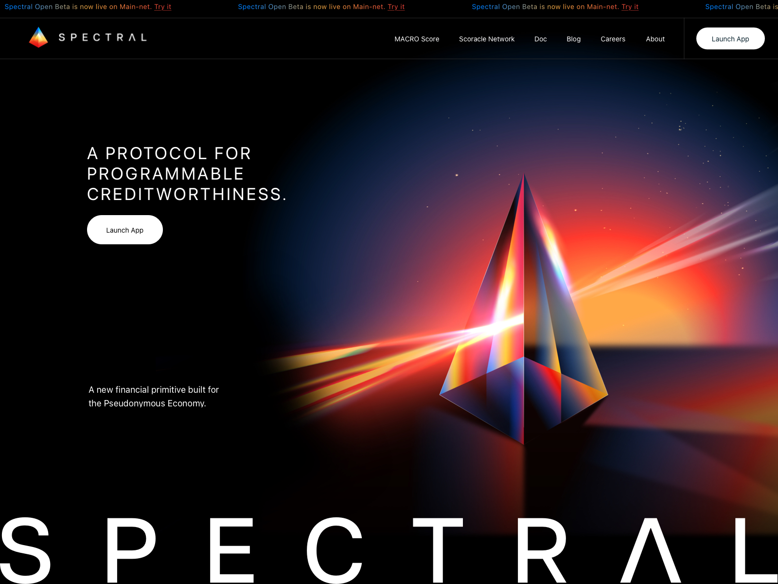 Spectral Finance MACRO score DeFi